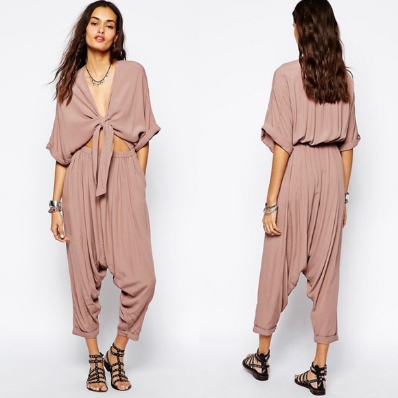 Free People Pants - Free People Jumpsuit with Tie Top & Cut Out Waist